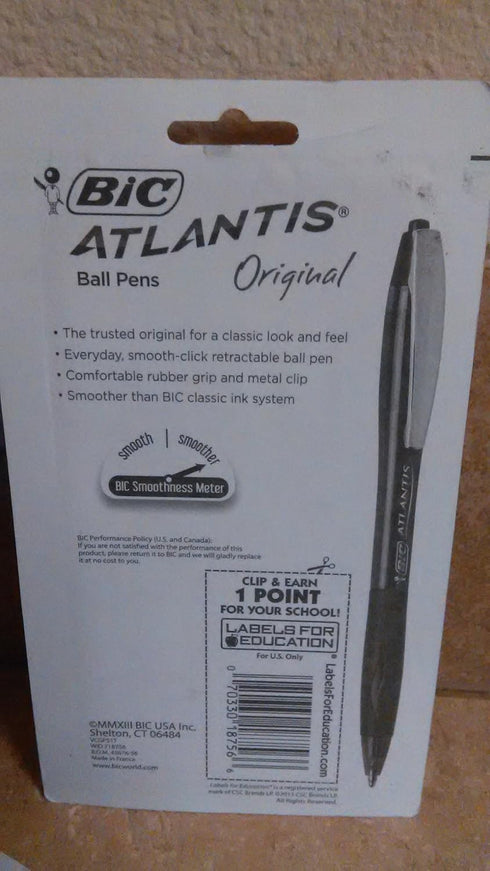 Bic Atlantis 5-pack the Original Medium Assorted Ink Ballpoint Pens...