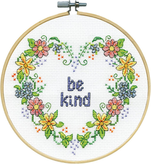 Design Works Crafts Inc. Be Kind Counted Cross Stitch Kit with Hoop, Multi...