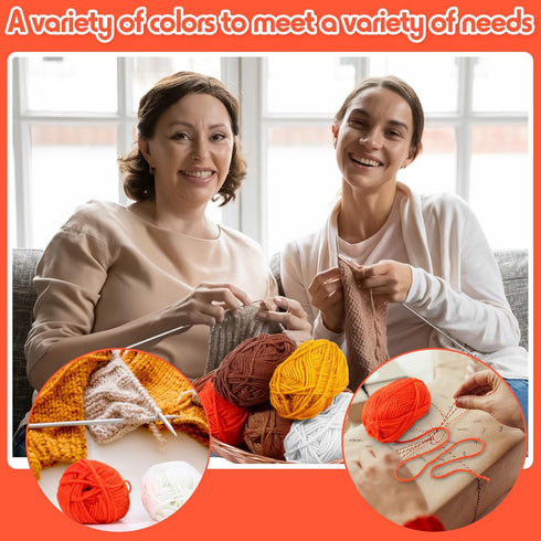 Wowangce 24 Skeins Acrylic Yarn 24 x 25 g, 2400 Yards Crochet Yarn kit for Crocheting and Knitting Craft Project, Assorted Starter Crochet Kit Yar...