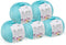 5 Ball 100% Mercerized Cotton Total 8.8 Oz. Each 1.76 Oz (50g) / 147 Yrds (135m) Super Soft, Dk Light Baby Yarn, Light Blue - 123...