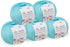 5 Ball 100% Mercerized Cotton Total 8.8 Oz. Each 1.76 Oz (50g) / 147 Yrds (135m) Super Soft, Dk Light Baby Yarn, Light Blue - 123...