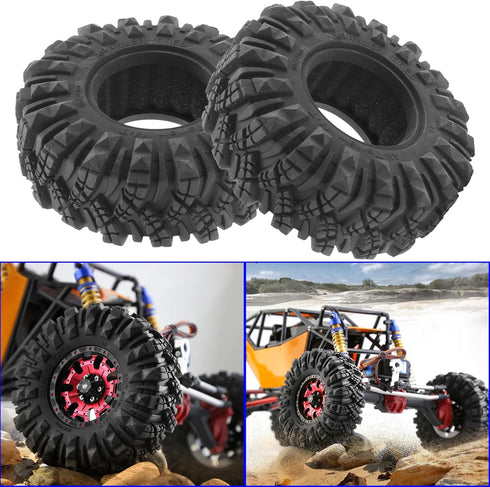 ShareGoo1.9 inch RC 1.9 Crawler Tires Rubber Mud Tires OD 110mm Tyre Compatible with Axial SCX10 90046 Redcat Gen8 RC4WD D90 TF2 MST 1/10 RC Crawl...