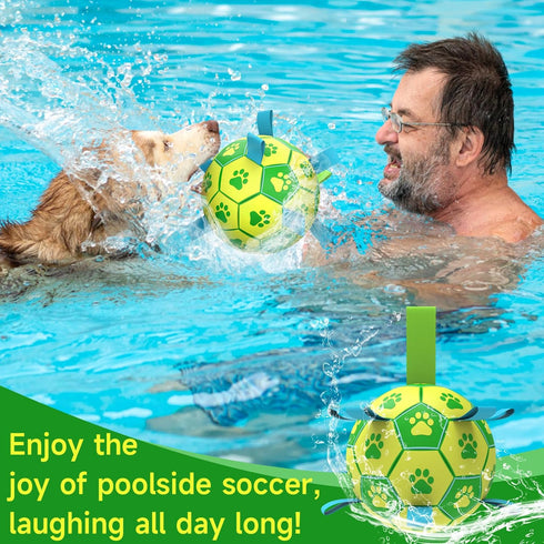 Dog Toys Soccer Ball - Durable Dog Balls with Strap for Medium Small Dogs, Puppy Birthday Gifts, Dog Tug Toy for Tug of War (8 Inch)...