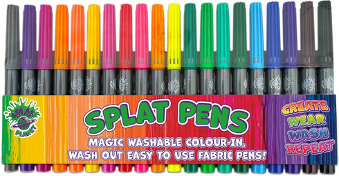Splat Planet Bumper Pack Magic Fabric Pens 20 Non-toxic Washable Magic Pens - Color Your Own, Coloring And Wash Out T-Shirt. Colors On All Fabrics...