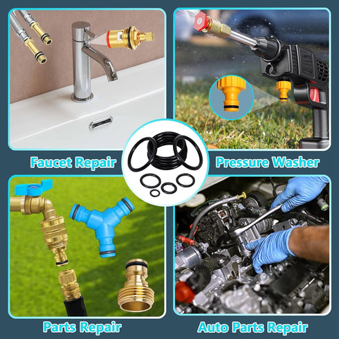 680 PCS Rubber Washer Assortment Kit 14 Size Water Hose Washers and 18 Size Nitrile O Ring Washers Set for Outside Faucet Spigot Garden Hose Press...
