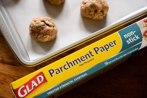 Glad Parchment Paper for Baking | Rolled Parchment Paper for Baking and Food Storage | 50 Square Feet White Parchment Baking Paper from Glad for E...