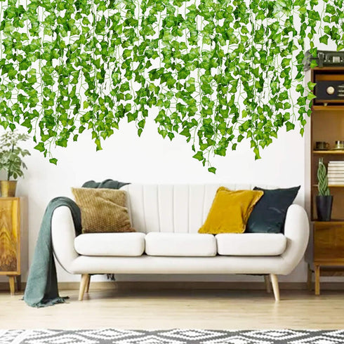 DearHouse 84 Feet 12 Strands Artificial Ivy Leaf Plants Vine Hanging Garland Fake Foliage Flowers Home Kitchen Garden Office Wedding Wall Decor, G...