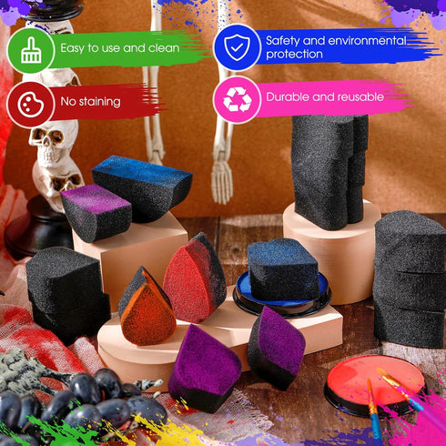 Dansib 32 Pcs Face Paint Sponges Face Painting Sponges High Density Face Painting Supplies for Kids Adults Makeup Body Art Works, Tears, Droplets,...