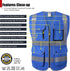 Class 2 Retro-Reflection Safety Vests 9 Pockets and Front Zipper ANSI/ISEA 107-2015(Blue-3, 2X-Large)...