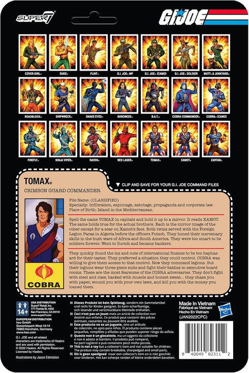 Super7 G.I. Joe Tomax - 3.75" G.I. Joe Action Figure with Accessory Classic Cartoon Collectibles and Retro Toys...