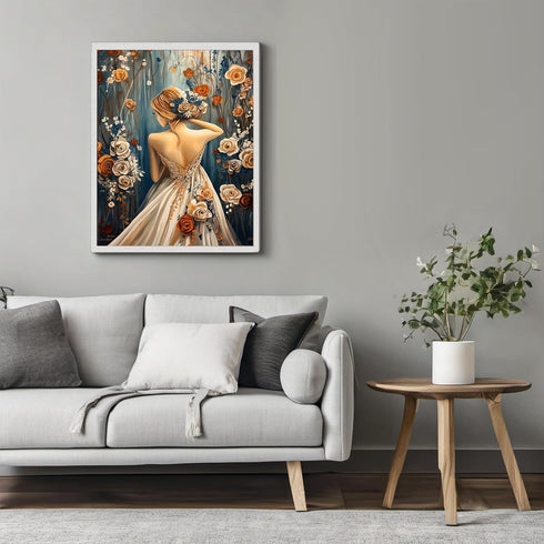 Posterizer 1 pcs-woman and delicate paster flowers-girly poster -2-Romantic Art-Holiday Poster Collection-Gift for Couples boyfriend girlfriend Hu...