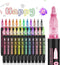 Double Line Outline Markers, 24 Colors Self-Outline Metallic Markers Super Squiggles Shimmer Outline Marker Set for Drawing, Birthday Greeting Car...