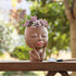 AIMEBBY Face Flower Pot Head Planter Pot Succulent Planter Cute Resin Cactus Planter with Drainage Hole Closed Eyes,Black...