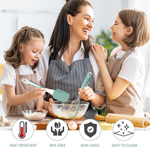 Silicone Kitchen Cooking Utensils Set Heat Resistant, 5 Pcs Silicone Spatula Set for Baking Cooking Mixing, Silicone Cooking Utensils Set for Nons...