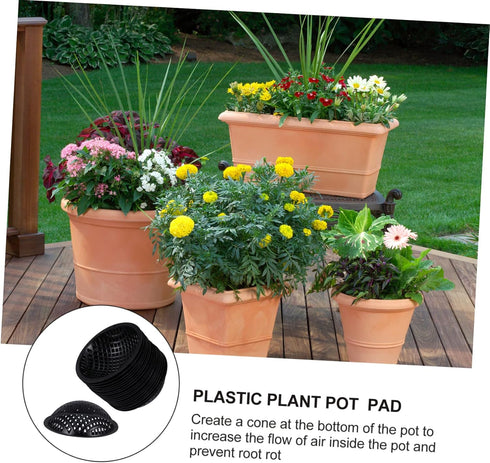 20 Pcs Flower Pot Mat Potted Plants Pot Bottom Grid Mat Drainage Mesh Hole Screen Round Drainage Mesh Pad Drainage Discs Pots Plants Breathable Bo...