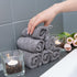 Made Easy Kit Bath Mitts - Pack of 6 - (6" x 9") European Style Washcloth with Loop (Charcoal, 6 x 9 inches)...