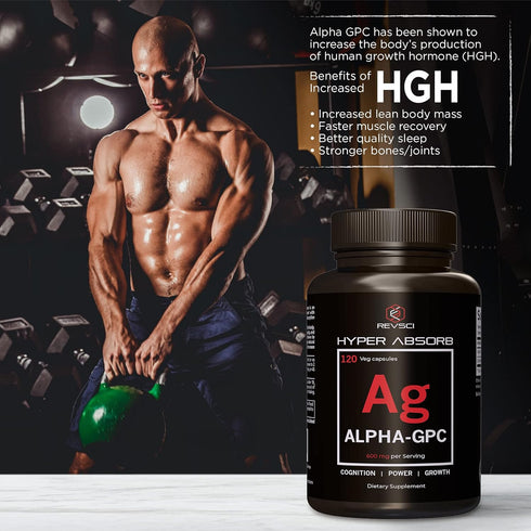 Alpha GPC Supplement + BioPerine for Hyper Absorption - 120 Count, 600mg Serving - Nootropics for Memory, Focus, Energy, Motivation - Choline Supp...