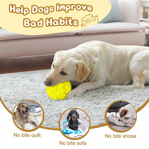 Indestructible Dog Toys for Aggressive Chewers, Tough Dog Chew Toys Balls for Large Dogs, Interactive Treat Dispensing Dog Toys to Keep Them Busy,...