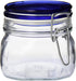 Bormioli Rocco Fido Square Jar with Blue Lid, 17-1/2-Ounce...