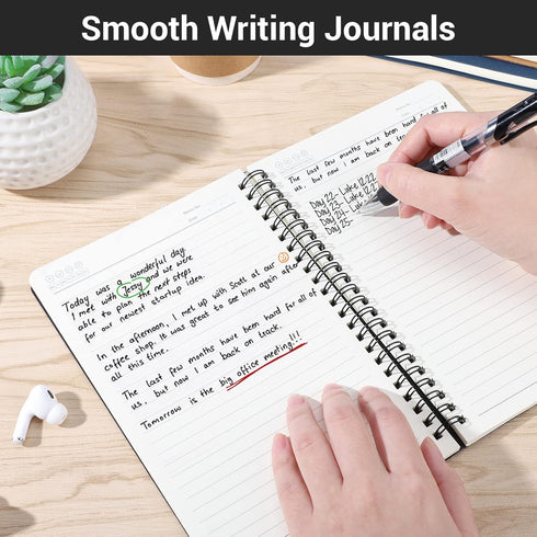 EUSOAR Students Ruled Spiral Notebook, A5 3 packs 5.5"X8.3" 120 Pages Lined Travel Writing Notebooks Journal, Memo Notepad Sketchbook, Students Of...