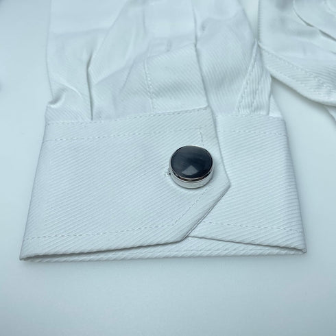 button covers for mens shirts button cover cufflinks cat eye button cover Diameter 1.75cm (silvery Black Diameter 1.75cm)...