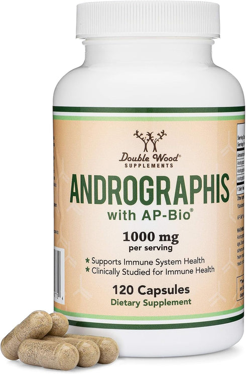 Andrographis Capsules Max Andrographides - 1,000mg Serving Size (120 Capsules) with AP-Bio (Patented Andrographis Paniculata Extract) - Clinically...