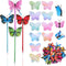 12 Pieces 3D Butterfly Ballpoint Pens,30 Butterfly Push Pins,240 Butterfly Sticky Notes for School Office Supplies Home Bedroom Decor,Wedding, Bir...