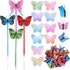 12 Pieces 3D Butterfly Ballpoint Pens,30 Butterfly Push Pins,240 Butterfly Sticky Notes for School Office Supplies Home Bedroom Decor,Wedding, Bir...
