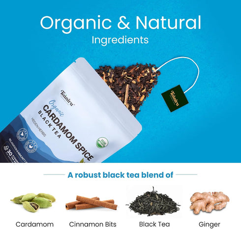 Teaniru, Cardamom Spice Antioxidant-rich Tea - 30 Count |For Stronger Immunity & Relaxation| High Levels of Vitamin B6, B3, C, Zinc, Calcium & Mag...
