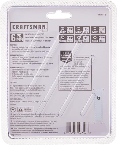 CRAFTSMAN Small Screwdiver Set, 6Piece Jewelers Set (CMHT65043)...