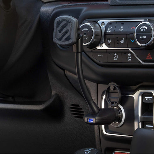 Scosche MAG12V-XCES0 MagicMount Universal Magnetic Car Phone Holder, Cigarette Lighter Mount with USB Charger, Easy Magnet Mounting for iPhone, iP...