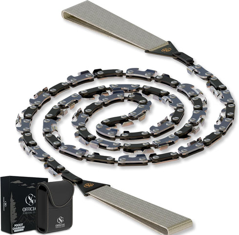 Premium Pocket Chain Saw 36 Inches 48 teeth with Pouch | Hand Saw, Wire Saw Rope Saw, Camping Saw, Survival Saw | Tree Cutting Equipment and Backp...