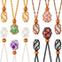 Hicarer 12Pcs Crystal Cage Necklace Holder Necklace Cord Empty Stone Holder Pendant Stone Holder Replacement Hand-woven Necklace Cord with Adjusta...