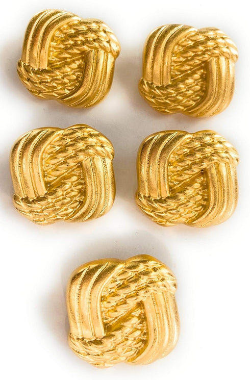 Matte Square Gold Buttons Set - Square Rope Button Design - for Dresses, Jacket,Sport Coats Coats and Suits 3 Sizes (5-1" Matte Square Gold Button...