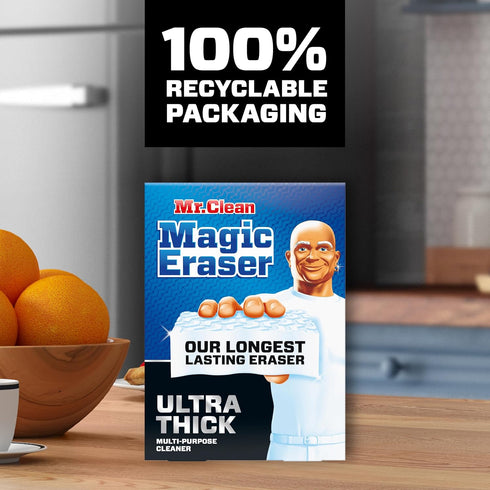 Mr. Clean Magic Eraser Ultra Thick Multi Purpose Cleaner, Magic Eraser Sponge Multi Surface Cleaner, 5ct...