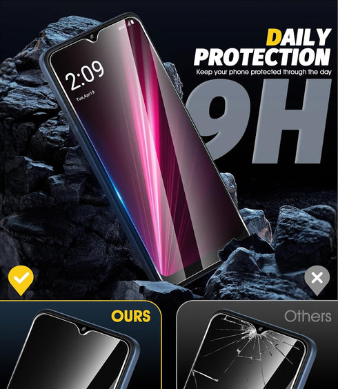 Orzero (4 Pack) Compatible for T-Mobile REVVL 6x 5G / REVVL 6 5G Tempered Glass Screen Protector, Protector De Pantalla 2.5D Arc Edges 9H HD Bubbl...