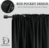 DONREN 12 Inches Long Black Valances for Windows - 2 Panels Blackout Window Valances for Basement with Rod Pocket (42 Inches Wide)...