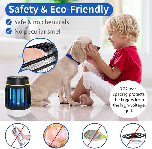 Mosquito Killer, 3 in 1 Bug Zapper,Waterproof Insect Fly Trap for Outdoor & Indoor,LED Lantern, Emergency Power Supply 2000mAh for Home, Camping, ...