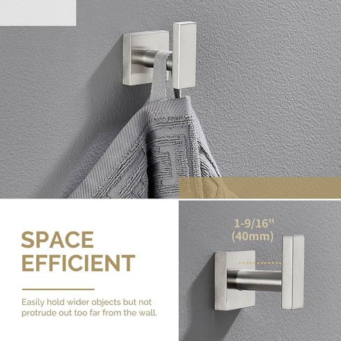 Angle Simple Bathroom Towel Hook, SUS304 Stainless Steel Single Shower Towel Hanger for Wall, Kitchen Cabinet Closet Coat Robe Holder Wall Mounted...