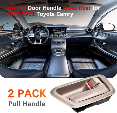 FAERSI 2Pcs Inside Interior Door Handle Front Rear Driver & Passenger Side Replacement for 1997 1998 1999 2000 2001 Toyota Camry Beige/Tan...