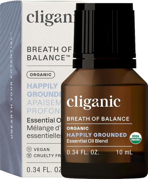 Cliganic Organic Essential Oils Blend - Happily Grounded - Breath of Balance (Packaging May Vary)...