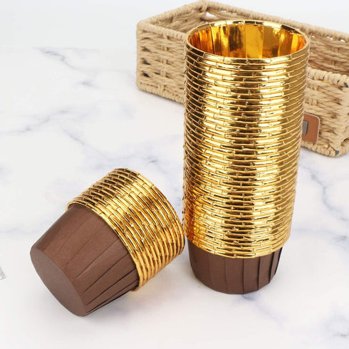 EUSOAR Cupcake Ramekins, 100pcs 3.5 oz Aluminum Foil Muffin Liners, Cupcake Liners, Aluminum Foil Cupcake Baking Cups, Little Foil Cups, Cupcake R...