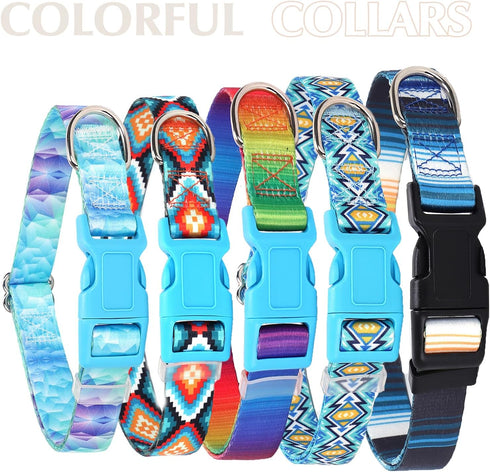 Dog Collars for Large Dogs with Cute Blue Stripes Design for Boys Dog, Adjustable Soft Pet Collar for XS Small Medium Large Dogs (XL)...