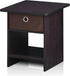 Furinno Dario End Table / Side Table / Night Stand / Bedside Table with Bin Drawer, 1-Pack, Dark Walnut...