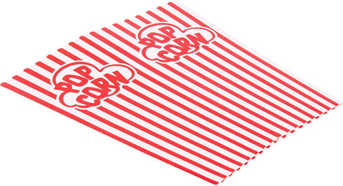GSM Brands Popcorn Containers Boxes (100 Pack) - Striped White and Red Paper - for Home Movie Theater...