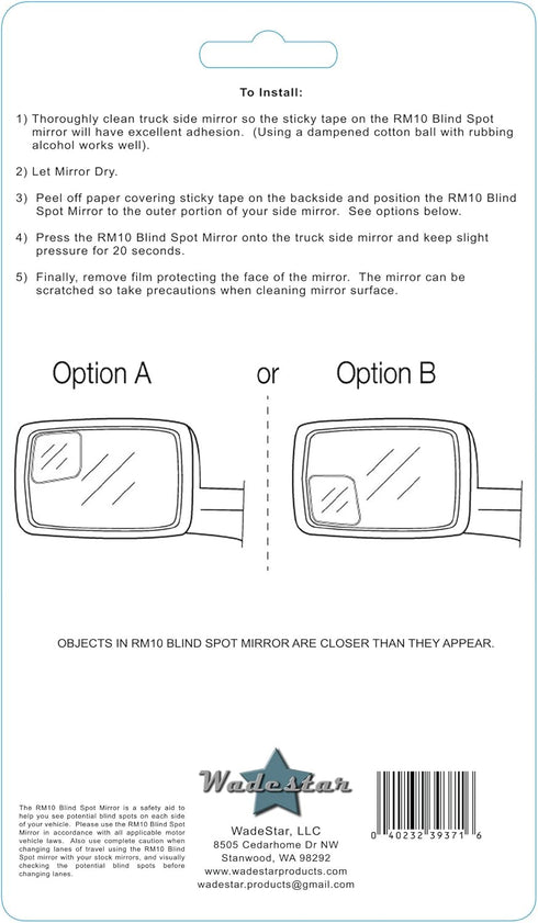RM10 Blind Spot Mirrors for 2009-2018 Ram Trucks with Non-Towing Mirrors...