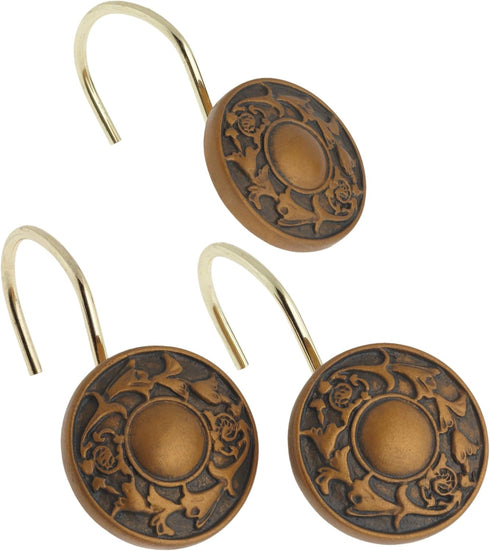 Carnation Home Fashions Regency Ceramic Resin Shower Curtain Hook, Bronze...