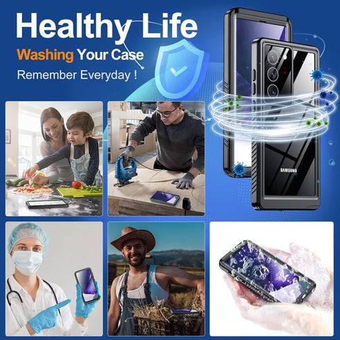 Hualele for Samsung Galaxy Note 20 Ultra 5G Case Waterproof, Built in Lens & Screen Protector Rugged Full Body Heavy Duty Protective Military Grad...