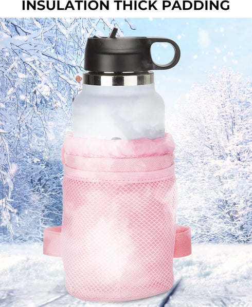 KEMIMOTO Bike Cup Holder, Bike Water Bottle Holder Handlebar with Mesh Pockets Oxford Fabric Bicycle Drink Cup Holder for Mountain Bike Road Kids ...