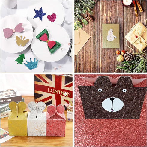 20 Sheets Pink Glitter Cardstock 8.5 x 11 Inches, Heavyweight 250gsm Premium Sparkling Card Stock Paper for Card Making DIY Craft Party Decoration...